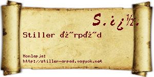 Stiller Árpád névjegykártya